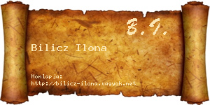 Bilicz Ilona névjegykártya